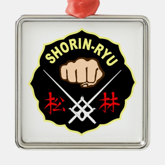 SHORIN RYU KARATE PATCH SYMBOL KANJI METALEN ORNAMENT (Voorkant)