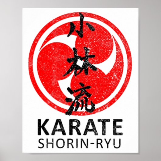 Shorin Ryu Karate Symbol Kanji Japan Martial Art V Poster (Voorkant)