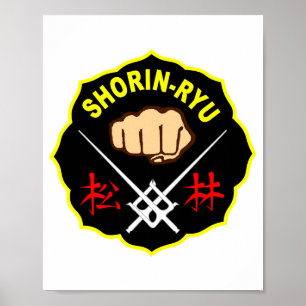 Shorin Ryu Matsubayashi Stijl Karate Kanji Voorkan Poster