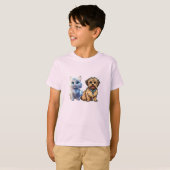 Shorkie Cartoon Sticker T-shirt Design (Voorkant volledig)
