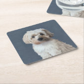 Shorkie-hondenportret Kartonnen Onderzetters (Schuin)