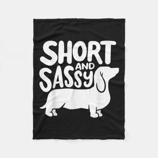 Short And Sy Funny Daschund Dog Lover Quote Fleece Deken (Voorkant)