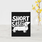Short And Sy Funny Daschund Dog Lover Quote  Kaart (Gele Bloem)
