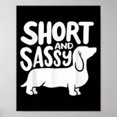 Short And Sy Funny Daschund Dog Lover Quote Poster (Voorkant)
