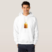 Short cylindrical candle lit with a bright flame hoodie (Voorkant volledig)
