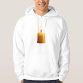 Short cylindrical candle lit with a bright flame hoodie (Voorkant)