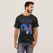 Short Fist Pumped 2024 Bid voor Trump Never's Give T-shirt (Voorkant volledig)