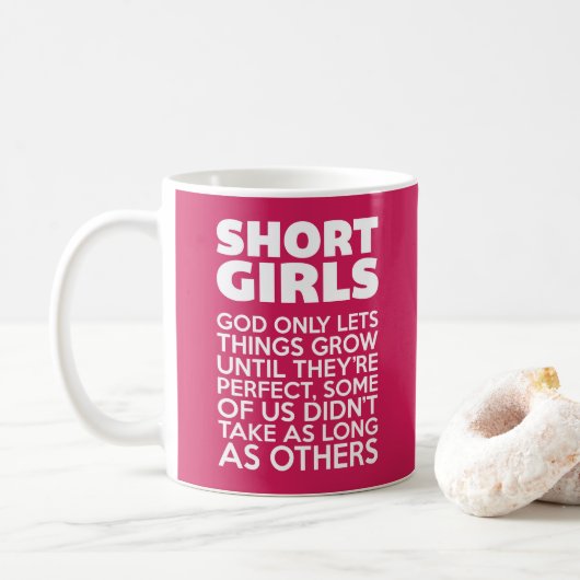 Short Girls Funny Quote Koffiemok (Met donut)