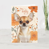 Short Haired Chihuaua Dog Bold Retro Birthday Kaart (Voorkant)