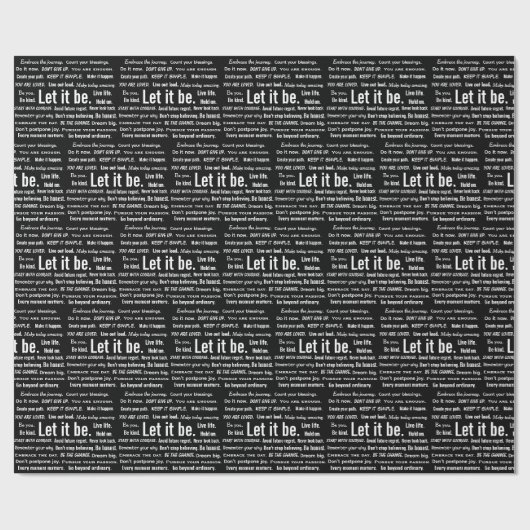 Short Inspirational Quotes On Black Cadeaupapier (Vlak)