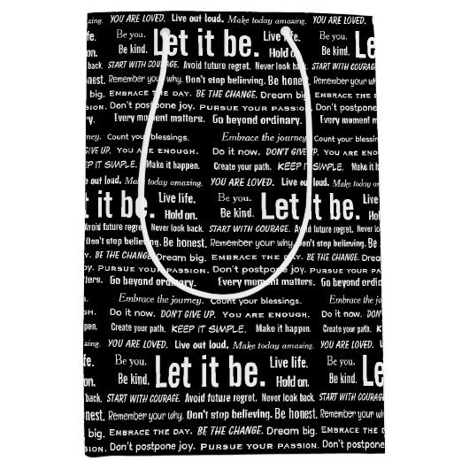 Short Inspirational Quotes On Black  Medium Cadeauzakje (Voorkant)