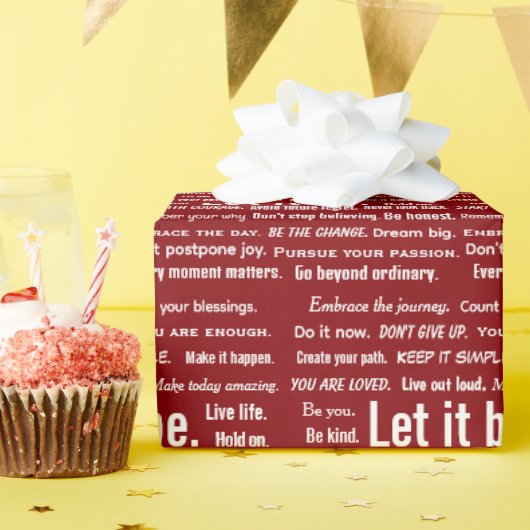 Short Inspirational Quotes On Red Cadeaupapier (Verjaardagsfeest)