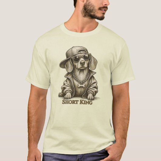 Short King – Dachshund image. T-shirt (Voorkant)