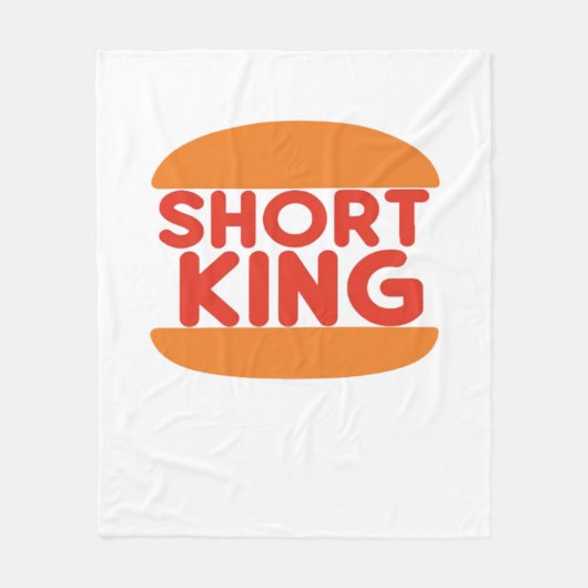 Short King Funny Minimal Design Fleece Deken (Voorkant)