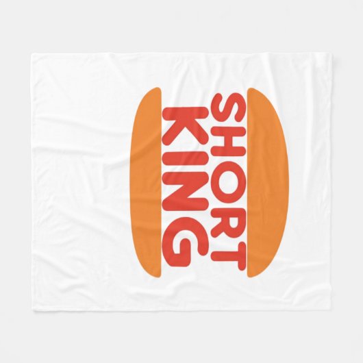 Short King Funny Minimal Design Fleece Deken (Voorkant (Horizontaal))
