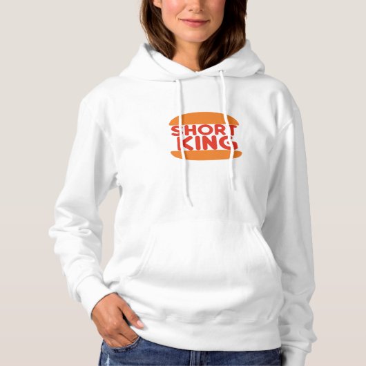 Short King Funny Minimal Design Hoodie (Voorkant)