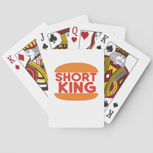Short King Funny Minimal Design Pokerkaarten (Achterkant)