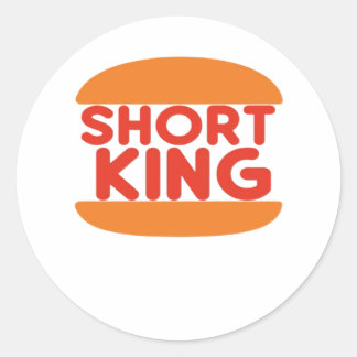 Short King Funny Minimal Design Ronde Sticker