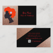 Short Red Hair And Gold Beauty Visitekaartje (Voorkant / Achterkant)