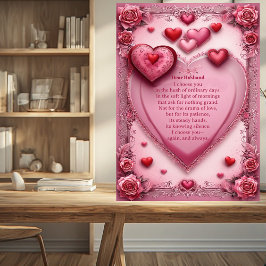 Short Romantic Quote Couples Rose Hearts Vintage Fotoplaat