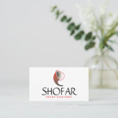 Short Shofar (rood) Visitekaartje (Staand voorkant)