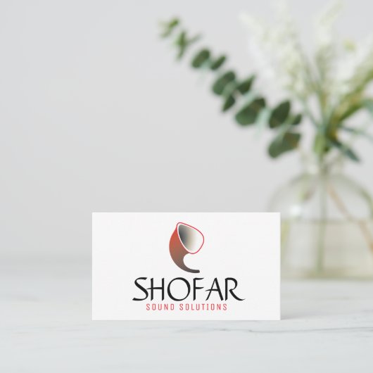 Short Shofar (rood) Visitekaartje (Staand voorkant)