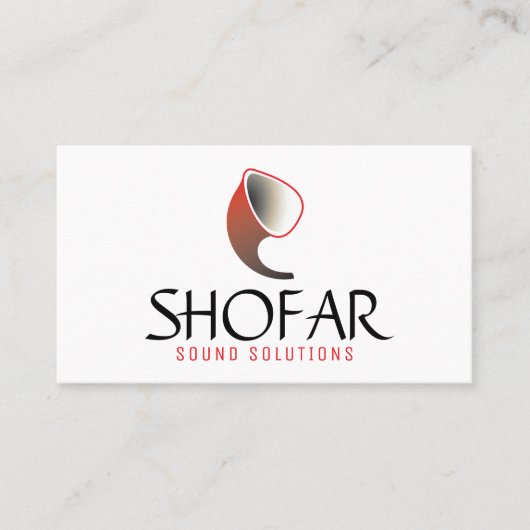 Short Shofar (rood) Visitekaartje (Voorkant)