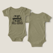 Short Sleeve Baby Bodysuit – Green, Fun Quote (Ontwerp Voorkant & Achterkant)