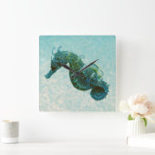 Short-Snouted Seahorse | Crimea, Russia Vierkante Klok (Huis)