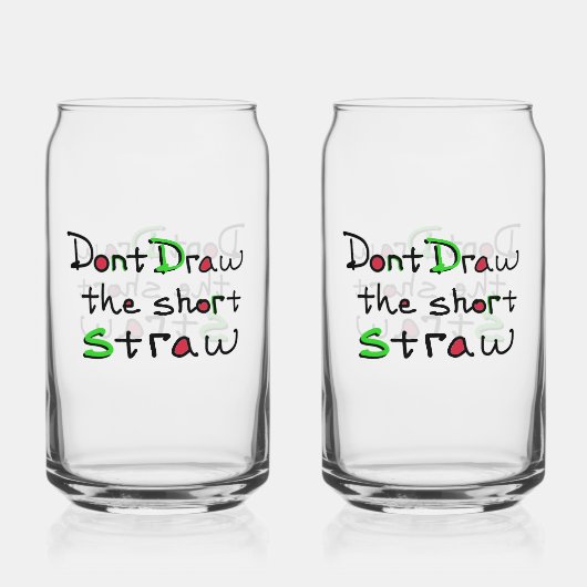 Short Straw Glass Blikvorm Glas (Voorkant)