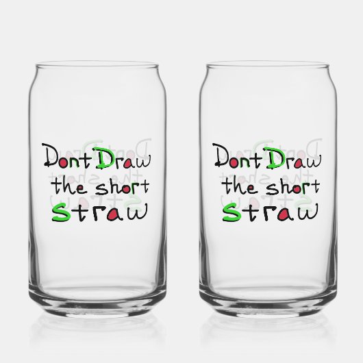 Short Straw Glass Blikvorm Glas (Achterkant)