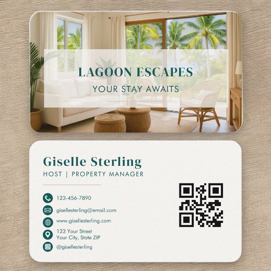 Short Term Rental QR Code Professional Visitekaartje