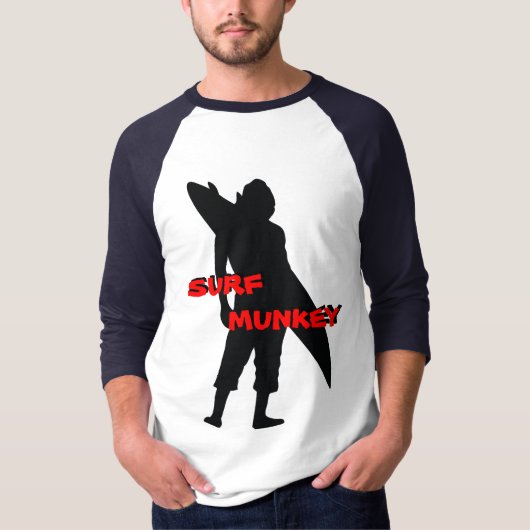 Shortboarder Silhouette-ontwerp T-shirt (Voorkant)