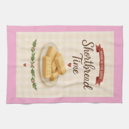Shortbread Time Christmas Tea Towel — Soft Pink Theedoek
