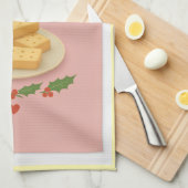 Shortbread Time Christmas Tea Towel — Soft Pink Theedoek (Quarter Fold)