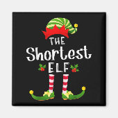 Shortest Christmas Elf Matching Pajama X-mas Party Magneet (Voorkant)