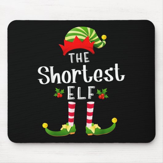 Shortest Christmas Elf Matching Pajama X-mas Party Muismat (Voorkant)