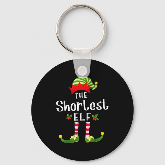 Shortest Christmas Elf Matching Pajama X-mas Party Sleutelhanger (Voorkant)