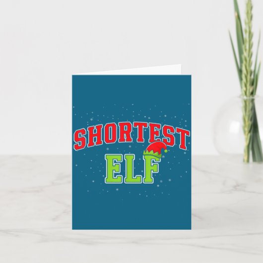 Shortest Elf Christmas Family Matching Group Xmas  Kaart (Voorkant)