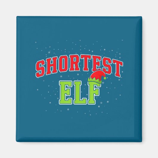 Shortest Elf Christmas Family Matching Group Xmas Magneet (Voorkant)