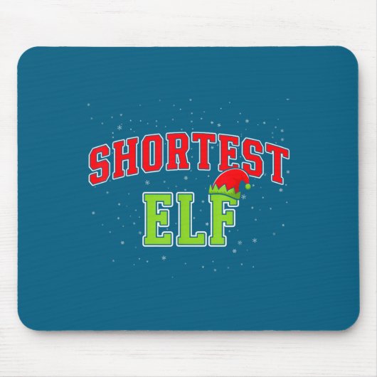 Shortest Elf Christmas Family Matching Group Xmas Muismat (Voorkant)