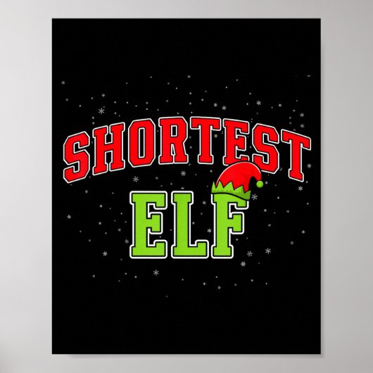 Shortest Elf Christmas Family Matching Group Xmas Poster (Voorkant)