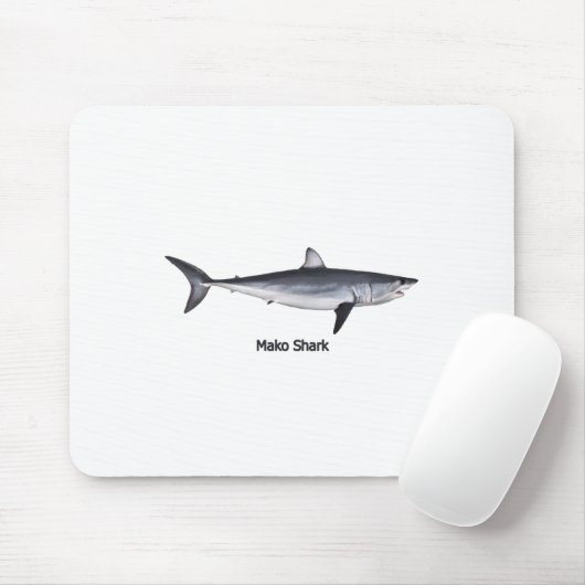 Shortfin Mako Shark Illustratie Muismat (Met muis)