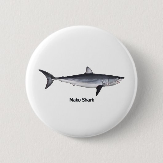 Shortfin Mako Shark Illustratie Ronde Button 5,7 Cm (Voorkant)