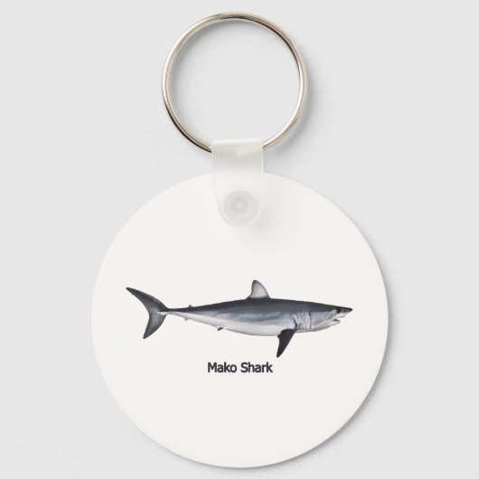 Shortfin Mako Shark Illustratie Sleutelhanger (Voorkant)