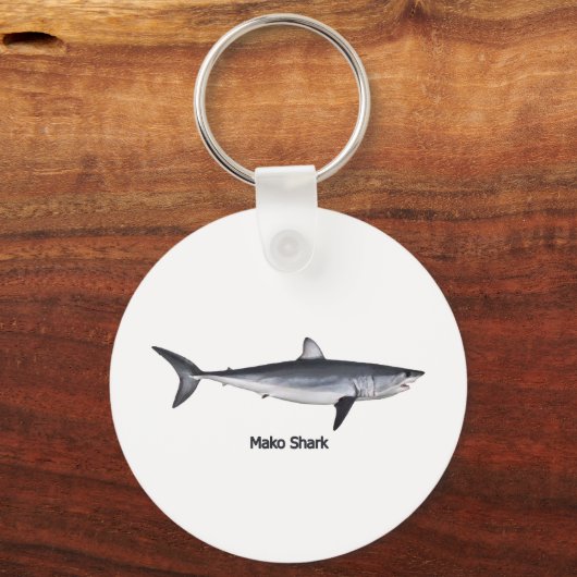 Shortfin Mako Shark Illustratie Sleutelhanger (Voorkant)