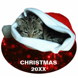 Shorthair Cat Kerstmis 20XX Ornament Cutout Fotobeeldje Ornament