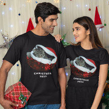 Shorthair Grijze Kat Rood kerstfeest Unisex