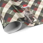 Shorthair Pointer Dog Holiday Plaid Christmas Cadeaupapier (Rol Hoek)