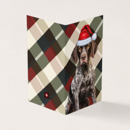 Shorthair Pointer GSP Dog Holiday Plaid Christmas Kaart